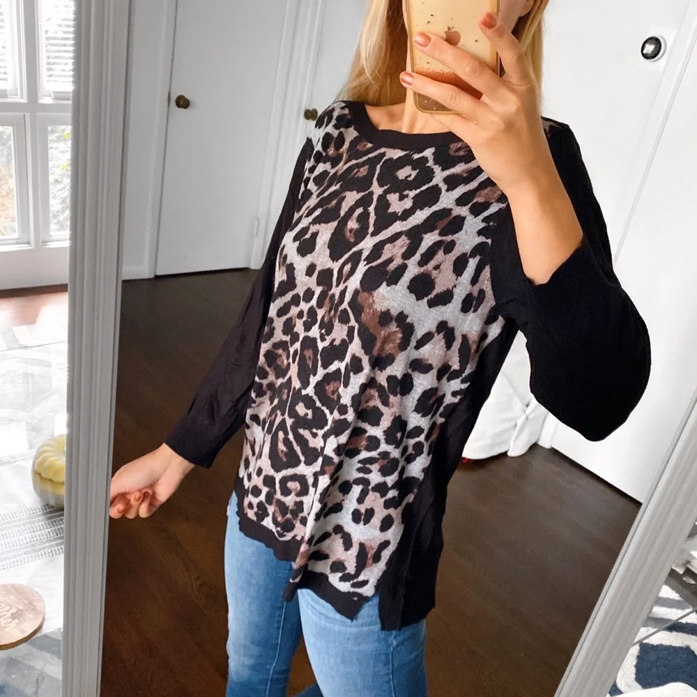 🐆 PAPAYA BLACK LEOPARD PRINT KNIT JUMPER! - Picture 4 of 9